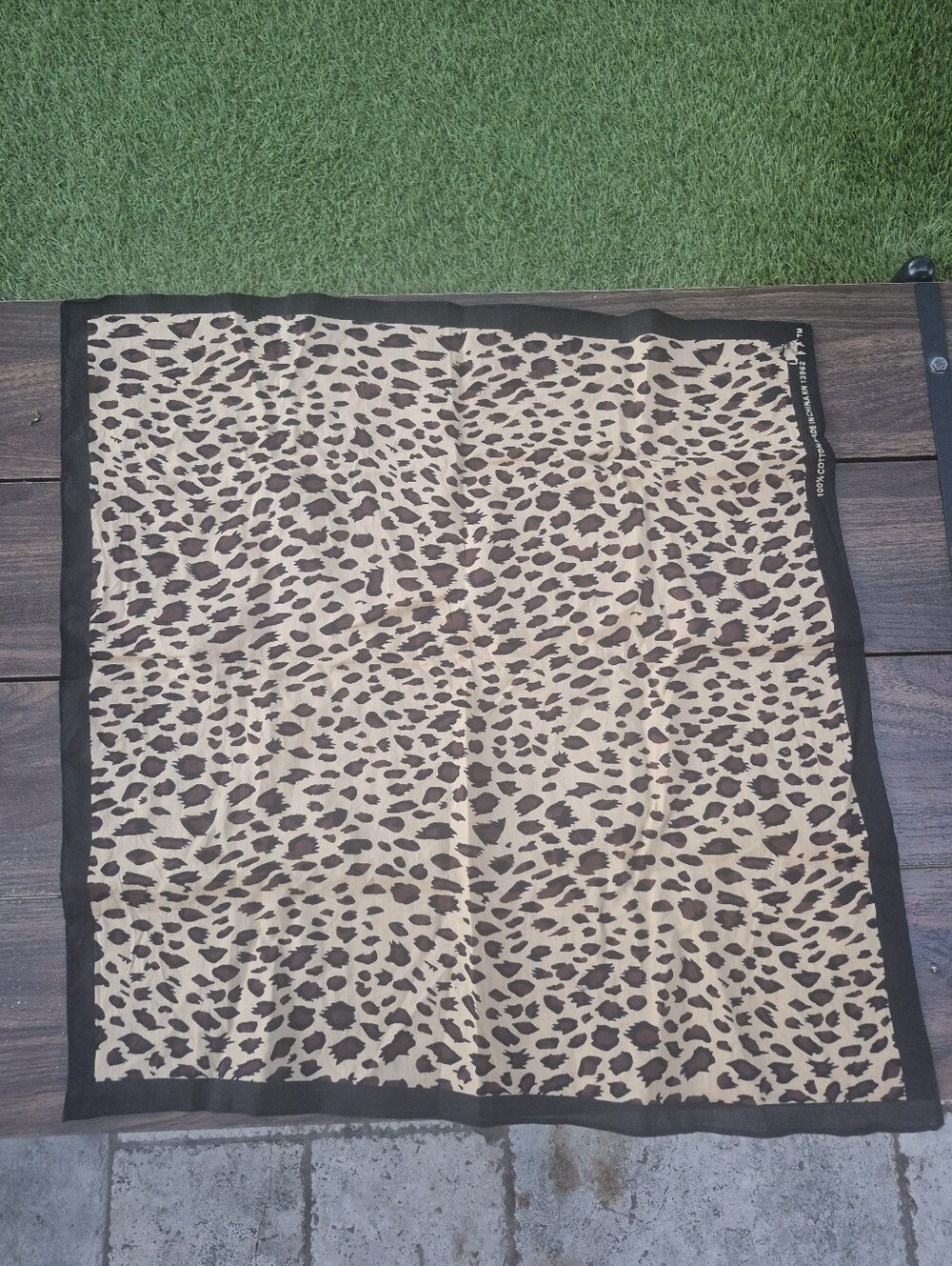100% Cotton Leopard Animal Print Bandana Square Scarf